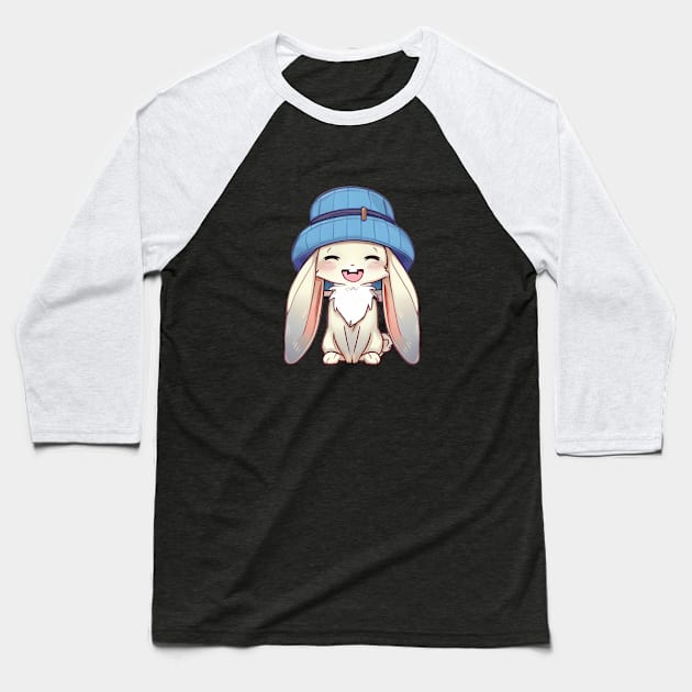 Rabbit Blue Hat- IA Baseball T-Shirt by Nerd.com